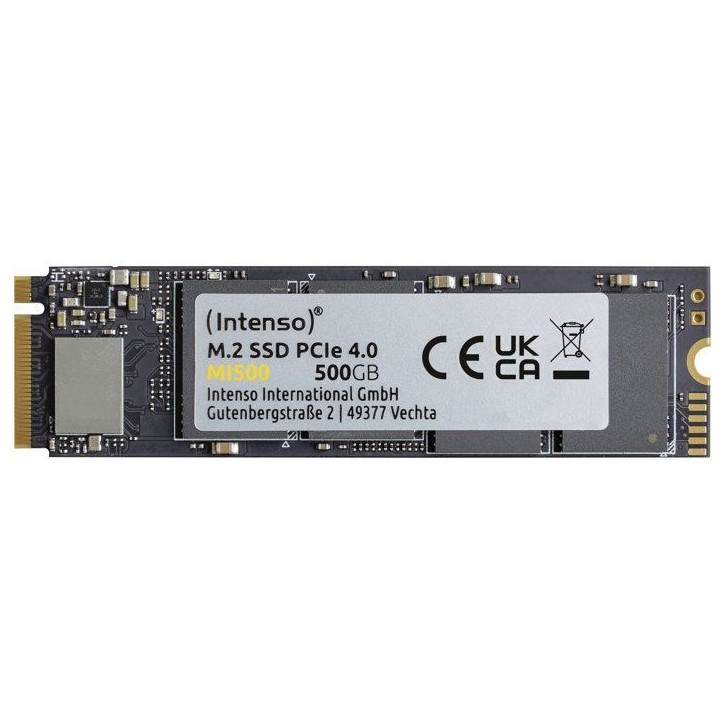 INTENSO - MI500 - SSD Interne - 500 Go - NVMe M.2 PCIe Gen 4x4 - Vitesse de lecture jusqu'a 5 300 Mo/s INTENSO - MI500 - SSD Interne - 500 Go - NVMe M.2 PCIe Gen 4x4 - Vitesse de lecture jusqu'a 5 300 Mo/s