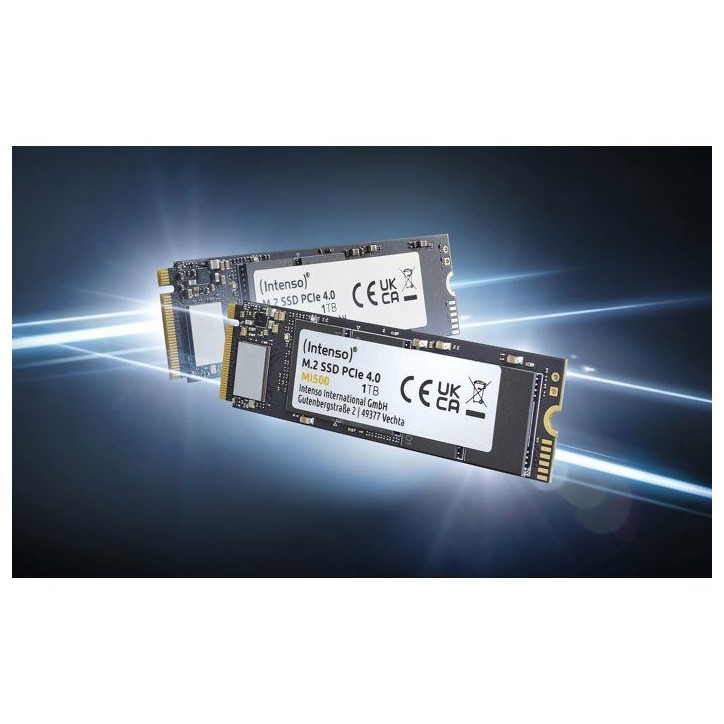 INTENSO - MI500 - SSD Interne - 500 Go - NVMe M.2 PCIe Gen 4x4 - Vitesse de lecture jusqu'a 5 300 Mo/s INTENSO - MI500 - SSD Interne - 500 Go - NVMe M.2 PCIe Gen 4x4 - Vitesse de lecture jusqu'a 5 300 Mo/s