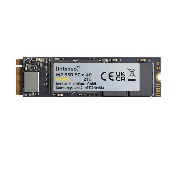 INTENSO - MI500 - SSD Interne - 2 To - NVMe M.2 PCIe Gen 4x4 - Vitesse de lecture jusqu'a 5 300 Mo/s INTENSO - MI500 - SSD Interne - 2 To - NVMe M.2 PCIe Gen 4x4 - Vitesse de lecture jusqu'a 5 300 Mo/s