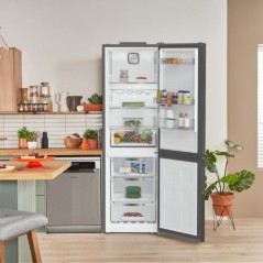 Réfrigérateur combiné - WHIRLPOOL - WHK26404XP5E - Classe D - 6e Sens Dual No Frost - 355 L - 59,5 x 66,3 x 203,5 cm - Inox