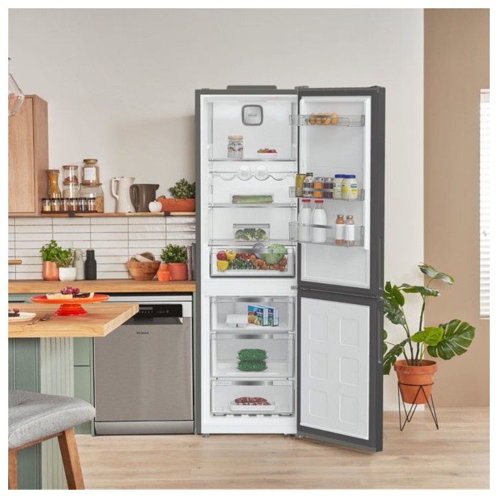 Réfrigérateur combiné - WHIRLPOOL - WHK26404XP5E - Classe D - 6e Sens Dual No Frost - 355 L - 59,5 x 66,3 x 203,5 cm - Inox Réfrigérateur combiné - WHIRLPOOL - WHK26404XP5E - Classe D - 6e Sens Dual No Frost - 355 L - 59,5 x 66,3 x 203,5 cm - Inox