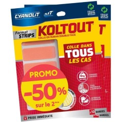 Lot de 2 rubans adhésifs double face - CYANOLIT - KOLTOUT RUBAN - Str