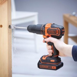 Perceuse a percussion sans fil - 18V - BLACK+DECKER - BDCHD18S32-QW -