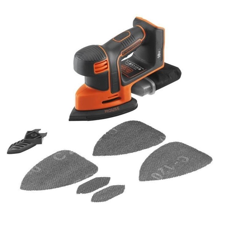 Ponceuse de détail sans fil - BLACK+DECKER - BDCDS18N-XJ - 18V - 6 abrasifs - sans batterie