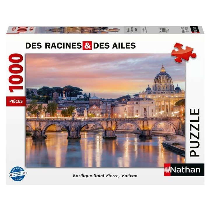 Puzzle 1000 pieces - RAVENSBURGER - 12001821 - Basilique Saint-Pierre (Vatican) - Panorama au crépuscule - Architecture