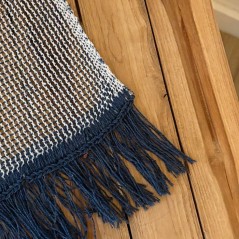 Rideau Portiere - Toison d'Or - Denim & Ecru -140 x 240