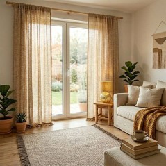 Rideau Portiere - Toison d'Or - Ocre & Ecru - 140 x 240
