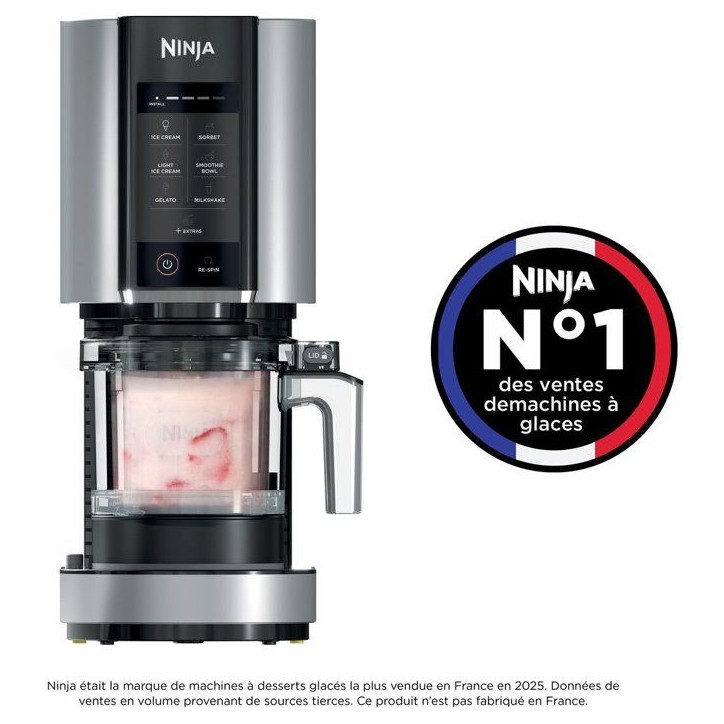 Machine a glace et sorbetiere Ninja CREAMi NC302EU – 7 programmes - 2 pots inclus de 450 ml - Glaces, sorbets et milkshakes ma Machine a glace et sorbetiere Ninja CREAMi NC302EU – 7 programmes - 2 pots inclus de 450 ml - Glaces, sorbets et milkshakes ma