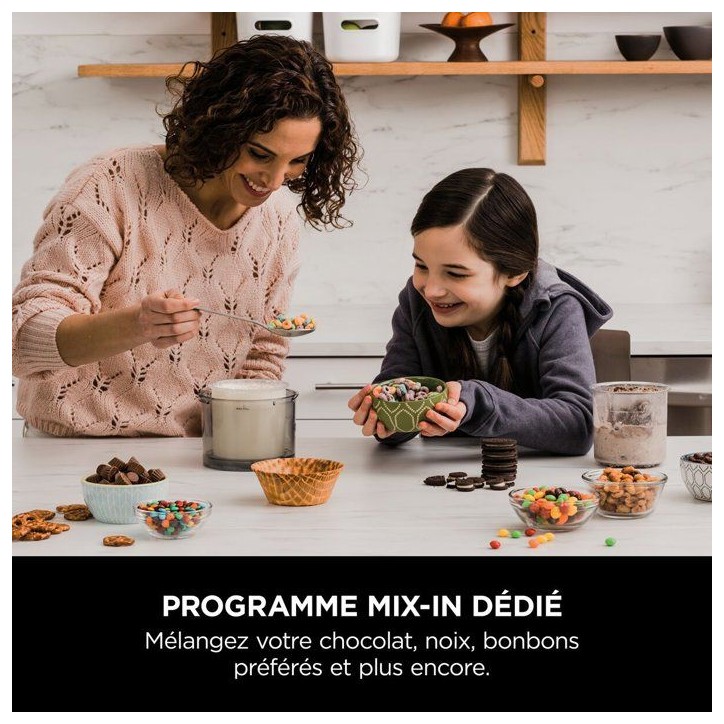 Machine a glace et sorbetiere Ninja CREAMi NC302EU – 7 programmes - 2 pots inclus de 450 ml - Glaces, sorbets et milkshakes ma Machine a glace et sorbetiere Ninja CREAMi NC302EU – 7 programmes - 2 pots inclus de 450 ml - Glaces, sorbets et milkshakes ma