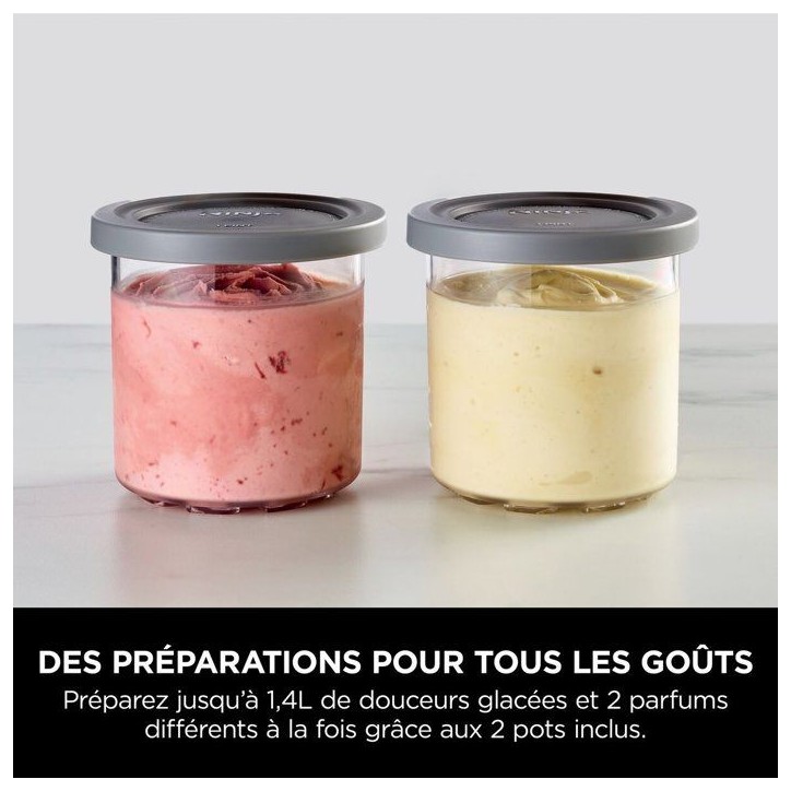 Machine a glace et sorbetiere Ninja CREAMi NC302EU – 7 programmes - 2 pots inclus de 450 ml - Glaces, sorbets et milkshakes ma Machine a glace et sorbetiere Ninja CREAMi NC302EU – 7 programmes - 2 pots inclus de 450 ml - Glaces, sorbets et milkshakes ma