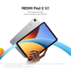 REDMI Pad 2 9.7, 4+128 GO, Argent, Écran 9,7 pouces (24,51 cm) 2K a 120 Hz d'une clarté cristalline