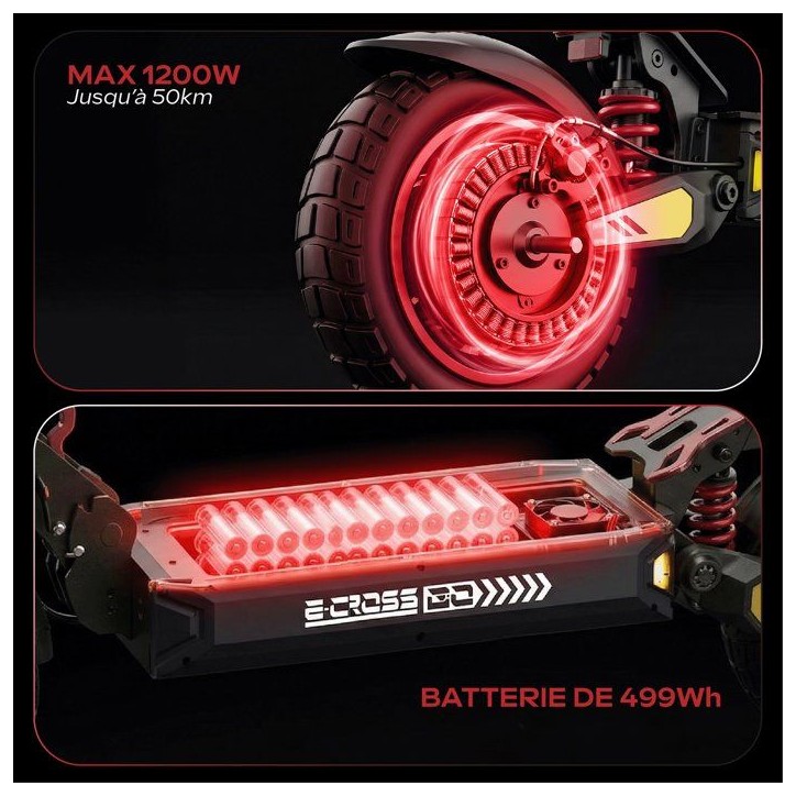 Trottinette électrique - URBANGLIDE - ECROSS GO - 1200W - batterie 48V 10,4Ah Trottinette électrique - URBANGLIDE - ECROSS GO - 1200W - batterie 48V 10,4Ah