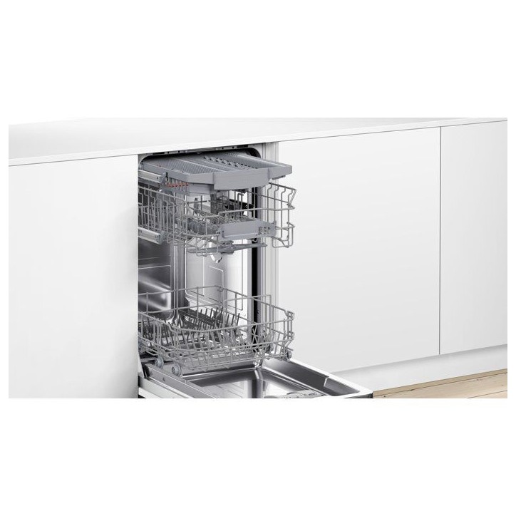 Lave-vaisselle tout encastrable BOSCH SPV2HMX02E SER2 - 10 couverts - Induction - L45cm - 46 dB - tiroir a couverts - Inox Lave-vaisselle tout encastrable BOSCH SPV2HMX02E SER2 - 10 couverts - Induction - L45cm - 46 dB - tiroir a couverts - Inox