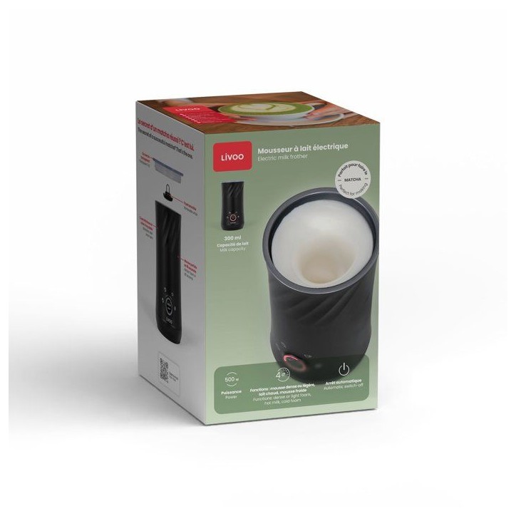Mousseur a lait électrique - LIVOO - DOD226N - 500 W - Capacité 300 ml - 4 fonctions Mousseur a lait électrique - LIVOO - DOD226N - 500 W - Capacité 300 ml - 4 fonctions
