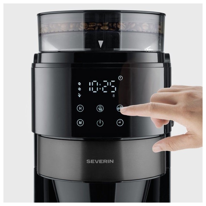 Machine a café filtre avec broyeur - SEVERIN - KA4831 - Technologie Perfect Grind - verseuse isotherme 8 tasses - Noir/Inox Machine a café filtre avec broyeur - SEVERIN - KA4831 - Technologie Perfect Grind - verseuse isotherme 8 tasses - Noir/Inox