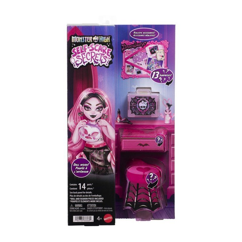 Playset beauté - MONSTER HIGH - Draculaura JHK43 - Poupée - 14 acces