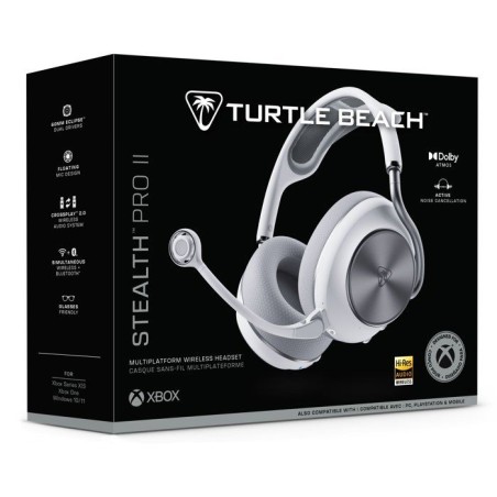 Casque gaming sans fil - TURTLE BEACH - Stealth Pro II - Hi-Res 24bit/96kHz - Réduction de bruit active