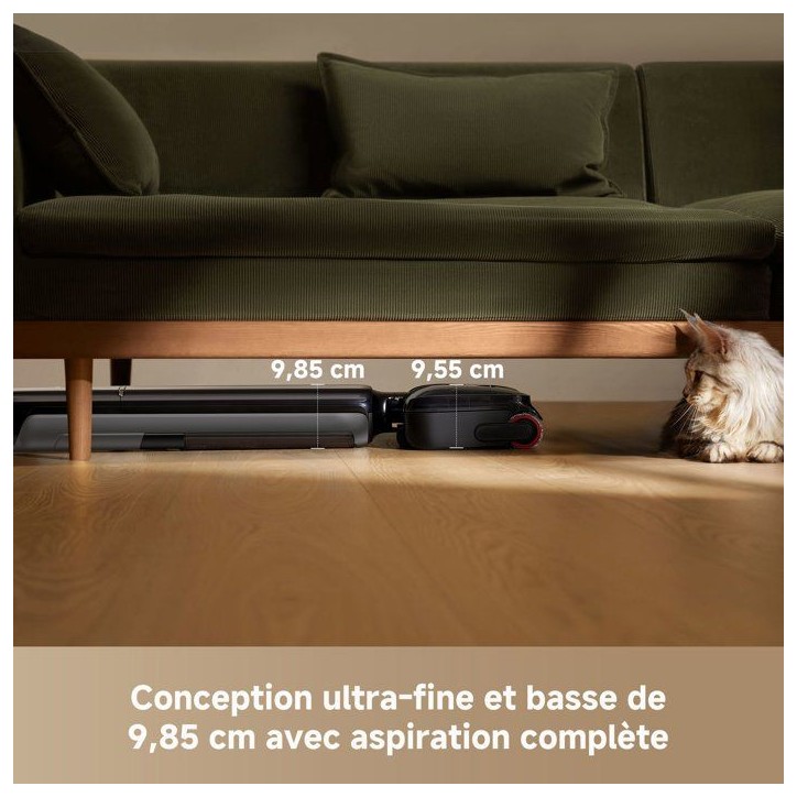 DREAME T12 PRO - Aspirateur Laveur - Ultra-fin 9,85 cm - 25000Pa - Autolavage du rouleau a 95 °C - Anti-noeuds - Conception lé DREAME T12 PRO - Aspirateur Laveur - Ultra-fin 9,85 cm - 25000Pa - Autolavage du rouleau a 95 °C - Anti-noeuds - Conception lé
