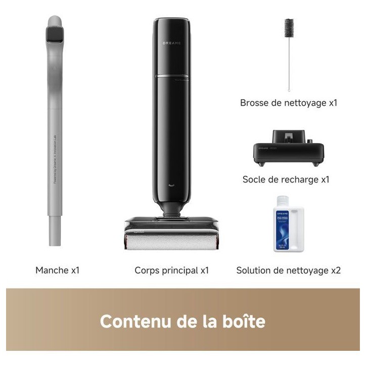 DREAME T12 PRO - Aspirateur Laveur - Ultra-fin 9,85 cm - 25000Pa - Autolavage du rouleau a 95 °C - Anti-noeuds - Conception lé DREAME T12 PRO - Aspirateur Laveur - Ultra-fin 9,85 cm - 25000Pa - Autolavage du rouleau a 95 °C - Anti-noeuds - Conception lé