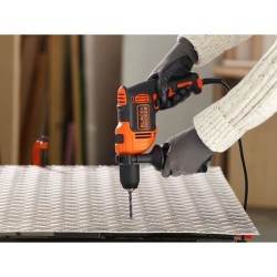 Perceuse a percussion filaire - 710W - BLACK+DECKER - BEH710-QS - avec