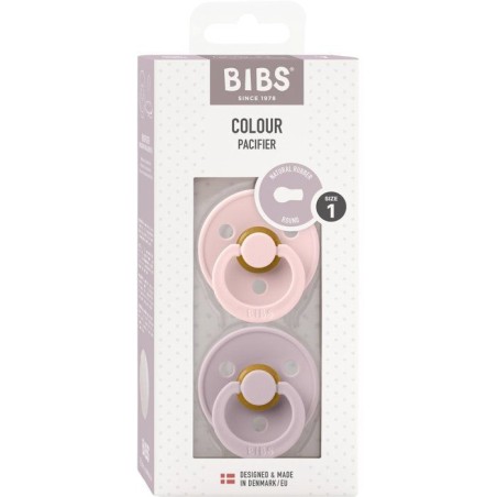 Sucette bébé - BIBS - Colour - Embout rond - Pack de 2 - Caoutchouc naturel - Taille 1 Blossom Dusty Lilac