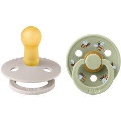 Sucette bébé - BIBS Studio Colour - Ronde - T2 - Caoutchouc naturel