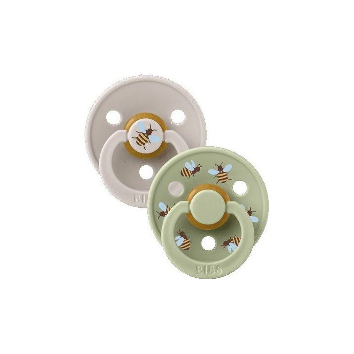 Sucette bébé - BIBS Studio Colour - Ronde - T1 - Caoutchouc naturel - Mushroom Mix - Pack de 2 Sucette bébé - BIBS Studio Colour - Ronde - T1 - Caoutchouc naturel - Mushroom Mix - Pack de 2