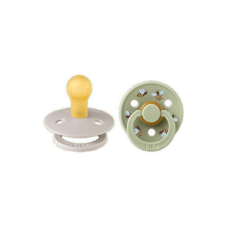 Sucette bébé - BIBS Studio Colour - Ronde - T1 - Caoutchouc naturel - Mushroom Mix - Pack de 2 Sucette bébé - BIBS Studio Colour - Ronde - T1 - Caoutchouc naturel - Mushroom Mix - Pack de 2