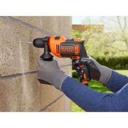 Perceuse a percussion filaire - 710W - BLACK+DECKER - BEH710-QS - avec