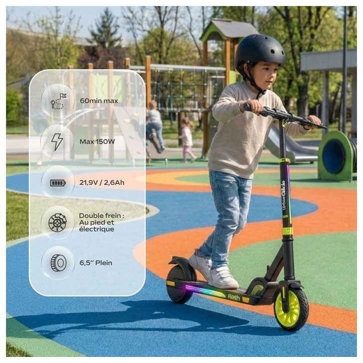 Trottinette électrique - URBANGLIDE - RIDE FLASH - batterie 21,8V - pneus 6,5 Trottinette électrique - URBANGLIDE - RIDE FLASH - batterie 21,8V - pneus 6,5