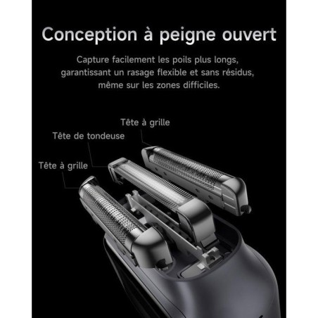 Rasoir électrique - LAIFEN - P3 Pro - 3 lames - Moteur linéaire - Lame aluminium
