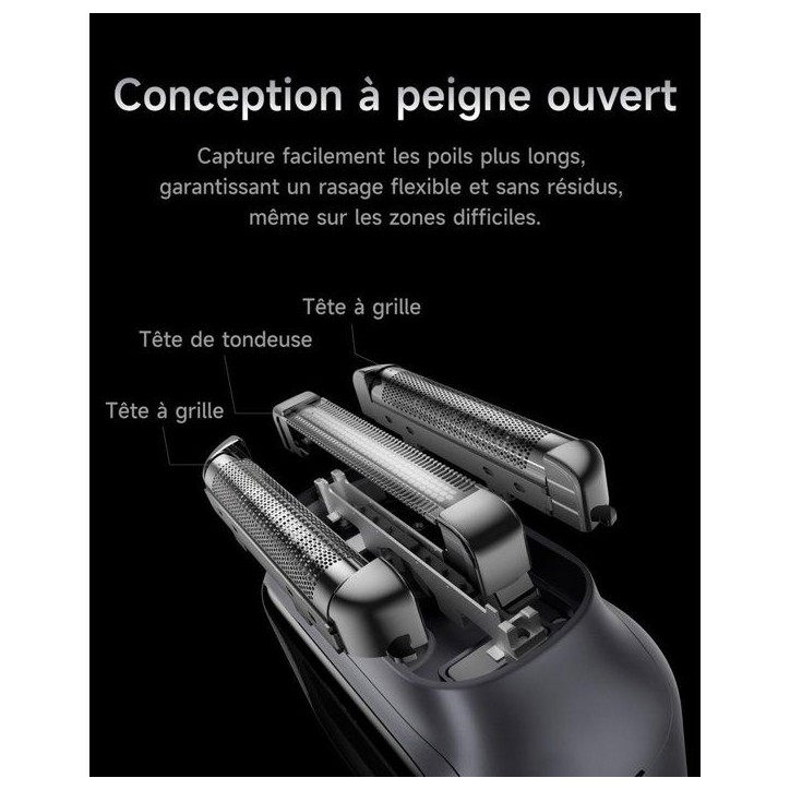 Rasoir électrique - LAIFEN - P3 Pro - 3 lames - Moteur linéaire - Lame aluminium Rasoir électrique - LAIFEN - P3 Pro - 3 lames - Moteur linéaire - Lame aluminium