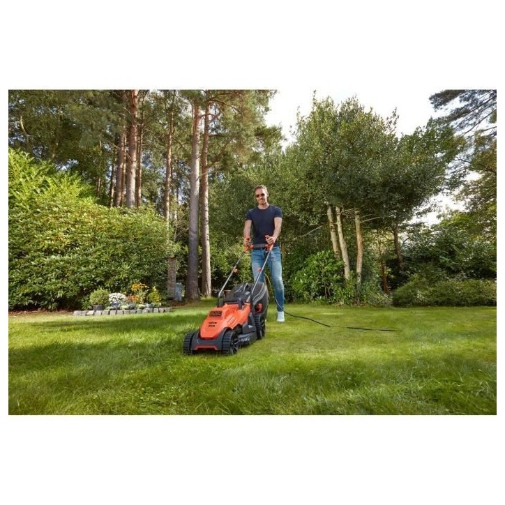 Tondeuse électrique filaire - BLACK&DECKER - BEMW461BH-QS - 1400W - 34cm de coupe