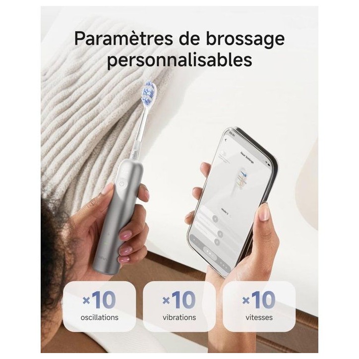 Brosse a dents électrique - LAIFEN - Wave Pro - Alu brossé - Mouvement sonique - Rechargeable Brosse a dents électrique - LAIFEN - Wave Pro - Alu brossé - Mouvement sonique - Rechargeable