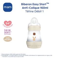 Biberon - MAM - Easy Start Anti-Colique - 160 ml - Tétine débit 1 - Sable