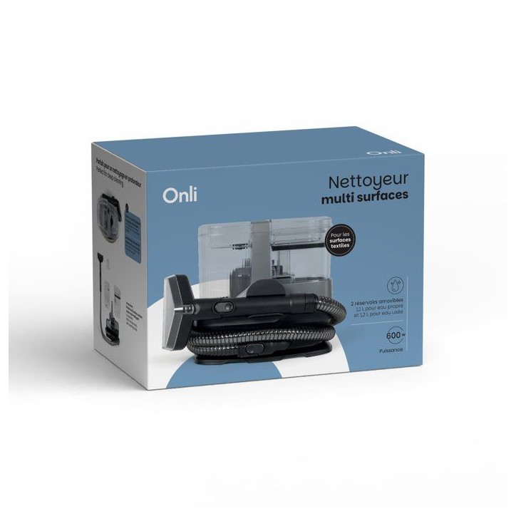 Nettoyeur multi-surfaces - ONLI ON1030G - Sols, tapis & canapés - 600 W - Réservoirs 1,1 L + 1,2 L Nettoyeur multi-surfaces - ONLI ON1030G - Sols, tapis & canapés - 600 W - Réservoirs 1,1 L + 1,2 L