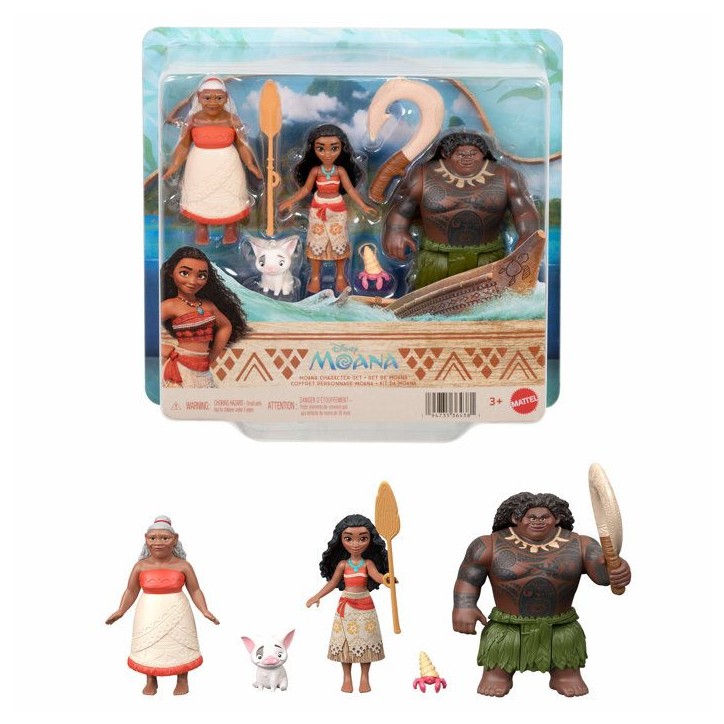 Coffret de figurines - Disney - Vaiana avec Maui et Gramma Tala - 3 mini-poupées 8 cm - Des 3 ans