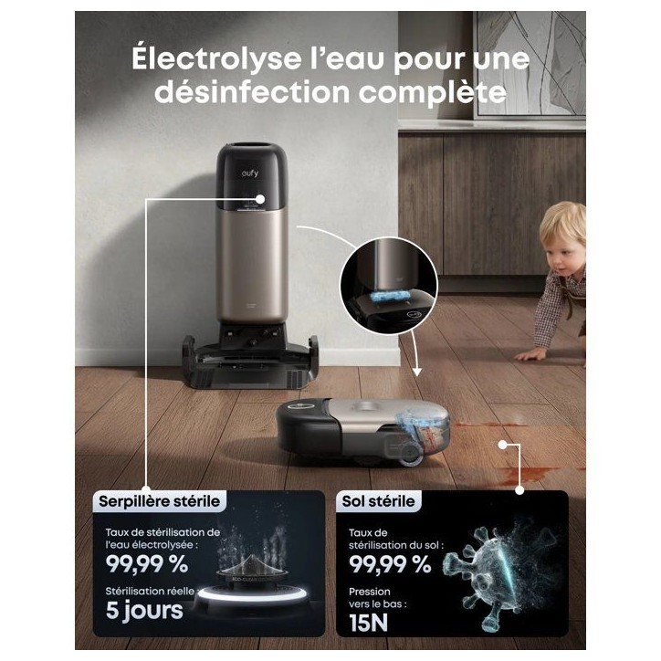 Robot Aspirateur Laveur - EUFY Omni S2 - Aspiration 30000Pa - station multifonction - collecteur auto