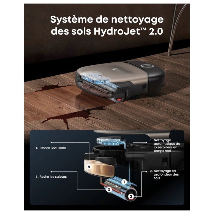 Robot Aspirateur Laveur - EUFY Omni S2 - Aspiration 30000Pa - station multifonction - collecteur auto