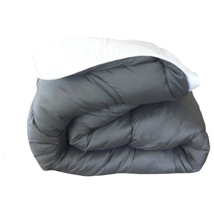 ABEIL Couette chaude Bicolore - 220 x 240 cm - Blanc et gris