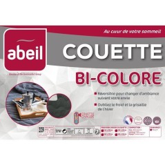 ABEIL Couette chaude Bicolore - 220 x 240 cm - Blanc et gris