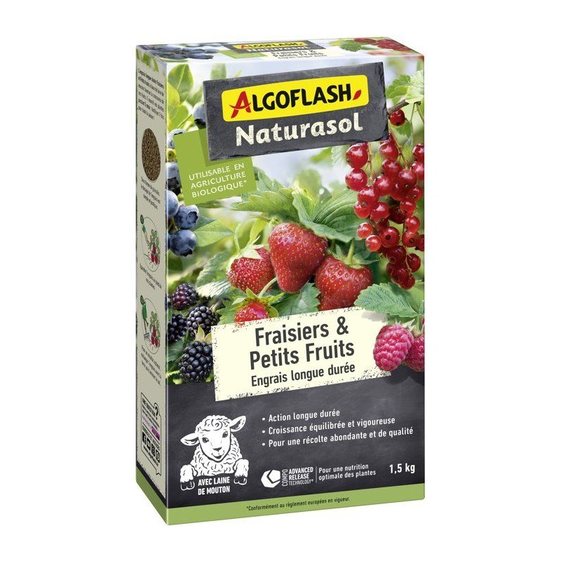 Engrais fraisiers et petits fruits - ALGOFLASH NATURASOL - Longue dur