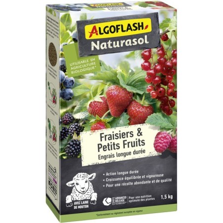 Engrais fraisiers et petits fruits - ALGOFLASH NATURASOL - Longue durée - 1,5 kg - UAB