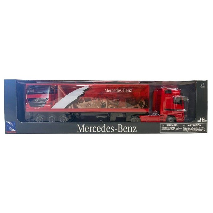 Camion miniature de collection - NEWRAY - Mercedes Benz avec remorque container - Rouge - 1/43 Camion miniature de collection - NEWRAY - Mercedes Benz avec remorque container - Rouge - 1/43