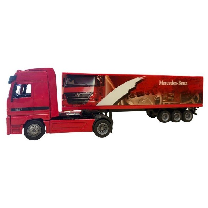 Camion miniature de collection - NEWRAY - Mercedes Benz avec remorque container - Rouge - 1/43 Camion miniature de collection - NEWRAY - Mercedes Benz avec remorque container - Rouge - 1/43