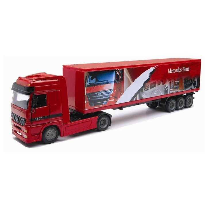 Camion miniature de collection - NEWRAY - Mercedes Benz avec remorque container - Rouge - 1/43 Camion miniature de collection - NEWRAY - Mercedes Benz avec remorque container - Rouge - 1/43