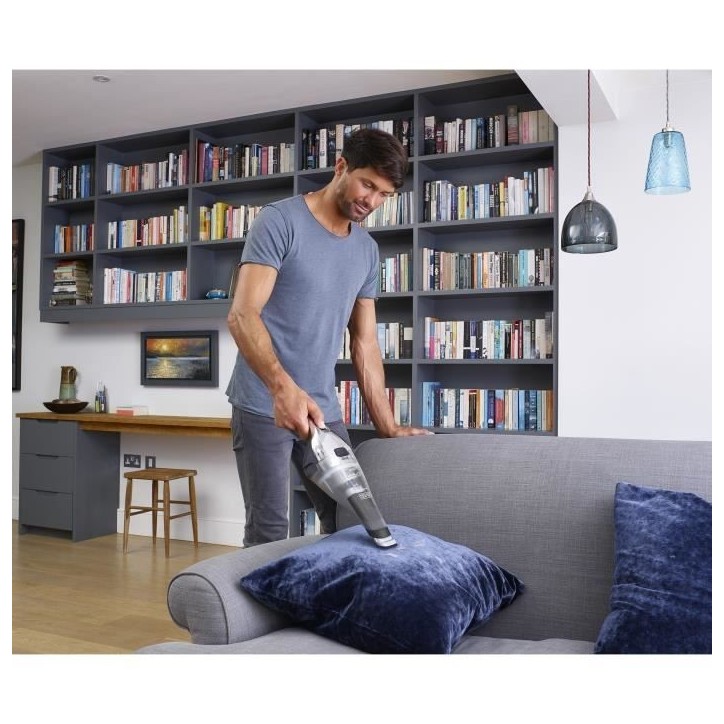 Aspirateur a main sans fil BLACK+DECKER NVC220WC-QW Dustbuster Lithium 7,2V 15,5 AirWatts 385 ml Gris métalisé