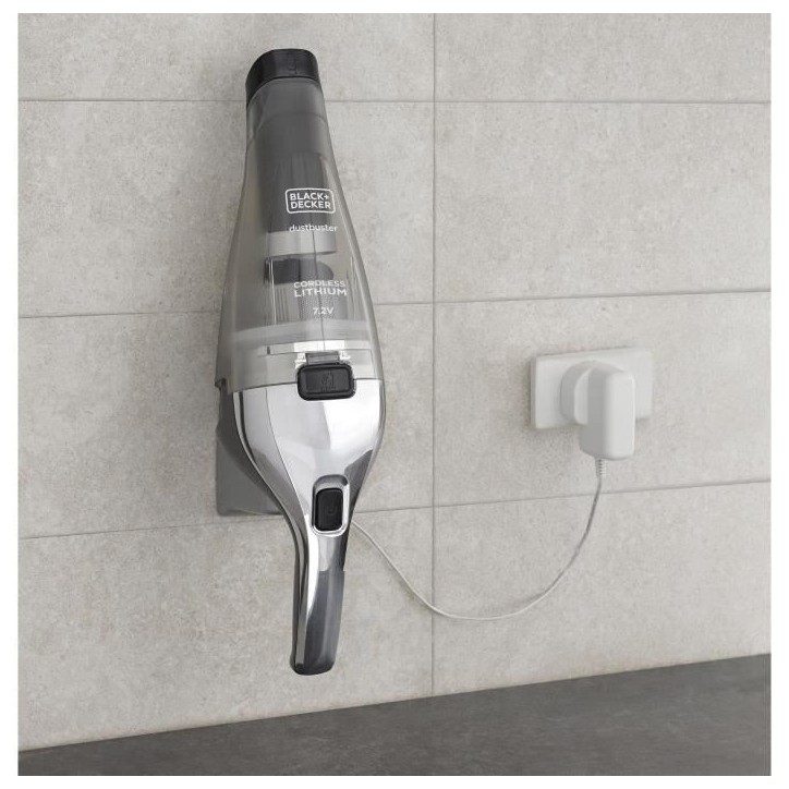 Aspirateur a main sans fil BLACK+DECKER NVC220WC-QW Dustbuster Lithium 7,2V 15,5 AirWatts 385 ml Gris métalisé