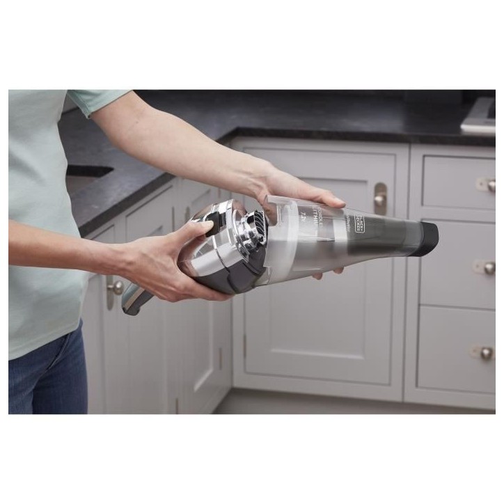 Aspirateur a main sans fil BLACK+DECKER NVC220WC-QW Dustbuster Lithium 7,2V 15,5 AirWatts 385 ml Gris métalisé