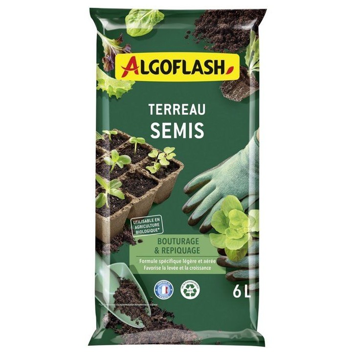 Terreau - ALGOFLASH - Semis bouturage repiquage - 6 L